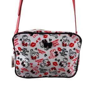 Hello Kitty Y2K All Over Character Print Purse White Red Black Crossbody Bag